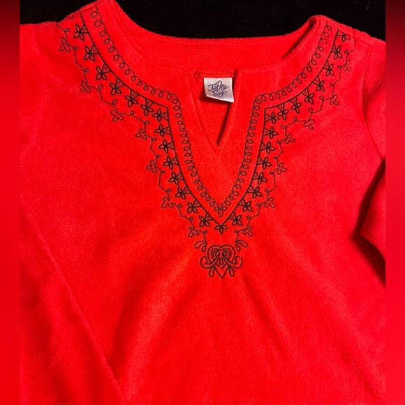 Just My Size Women’s 14W/16W Red Embroidered Tunic Top - Picture 2 of 8